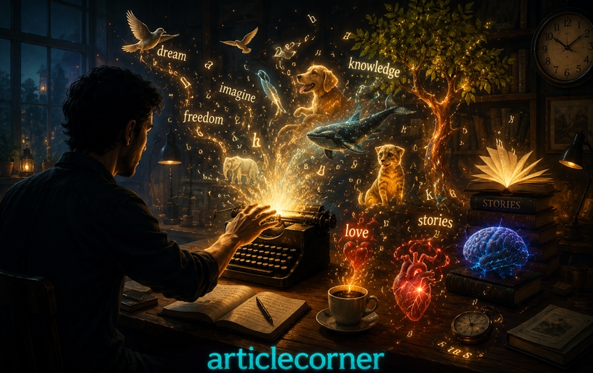 The Man Who Makes Words Dance creating life from words at a vintage typewriter | ArticleCorner,article corner